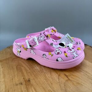 Crocs Peanuts Snoopy Woodstock Mary Jane Clogs Women's Size 8 Shoes 211130-90H